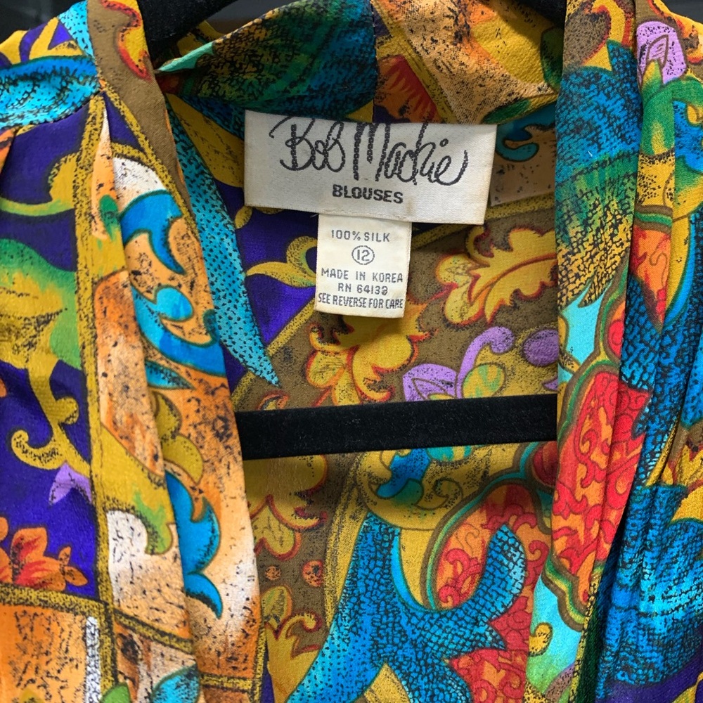 Bob Mackie Multicolor Silk Blouse